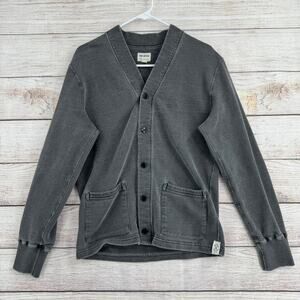 Todd Snyder Vintage Wash Dyed Cardigan Sweatshirt Mens Small Gray
